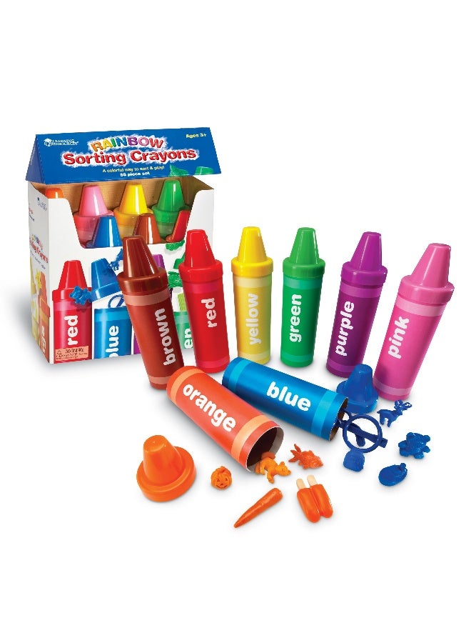 ليرننج ريسورسز موارد التعلم - أقلام تلوين قوس قزح للفرز، لعبة التعرف على الألوان والفرز، 48 قطعة، أنشطة رياضية مبكرة ممتعة للأطفال من سن 3 سنوات فما فوق - Image 1