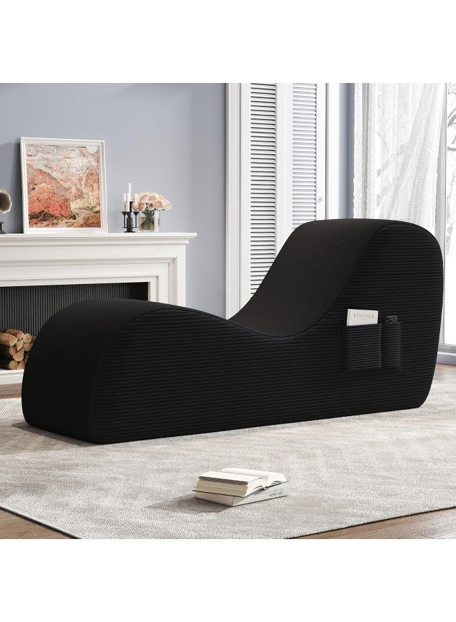 Zayn comforts Ergonomic S Shape Yoga Chaise Lounge Chair with Ottoman - Image 3