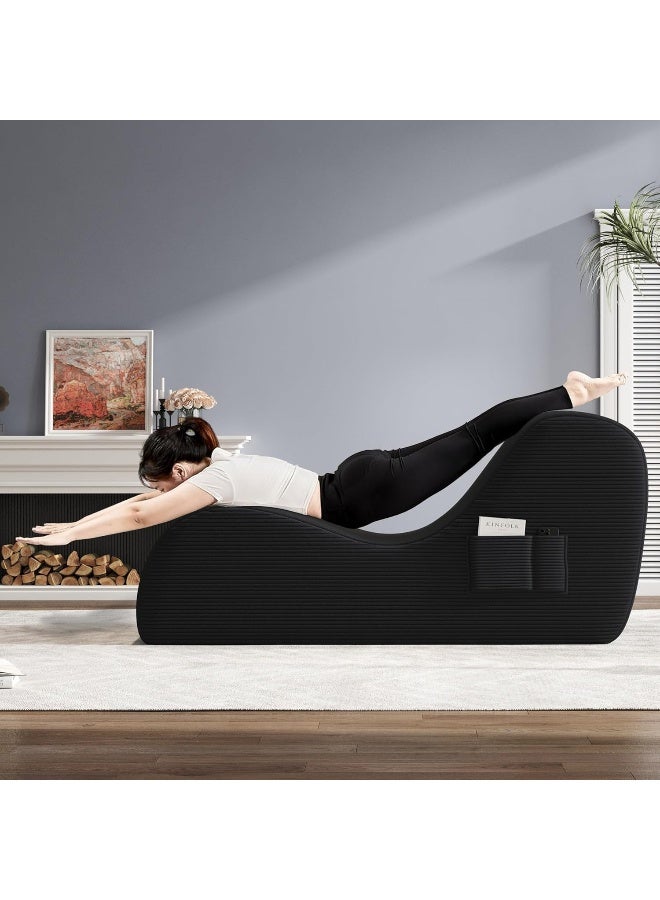 Zayn comforts Ergonomic S Shape Yoga Chaise Lounge Chair with Ottoman - Image 5