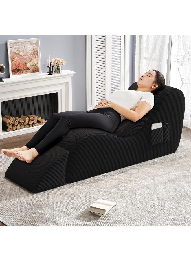 Zayn comforts Ergonomic S Shape Yoga Chaise Lounge Chair with Ottoman - Image 4