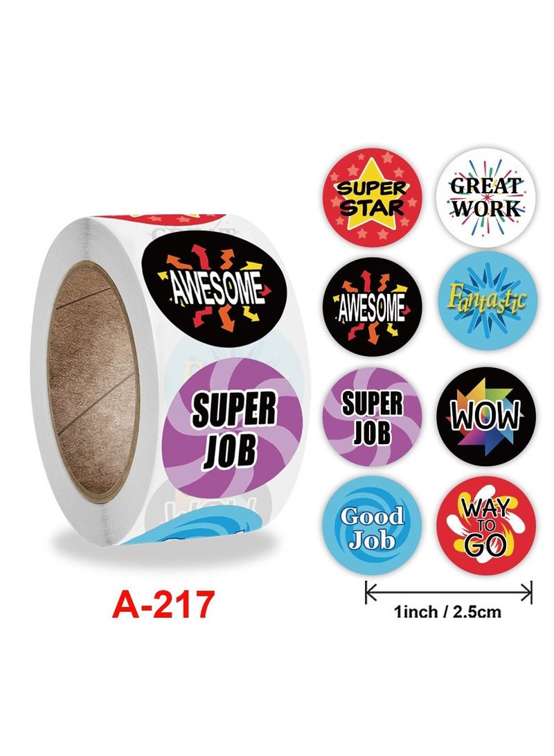 Reward Stickers for Teachers 6 rolls 3000pcs Star Reward Stickers Roll for Kids Teacher Adults Parents Classroom School Work Study Training Award Gifts，Motivational Stickers