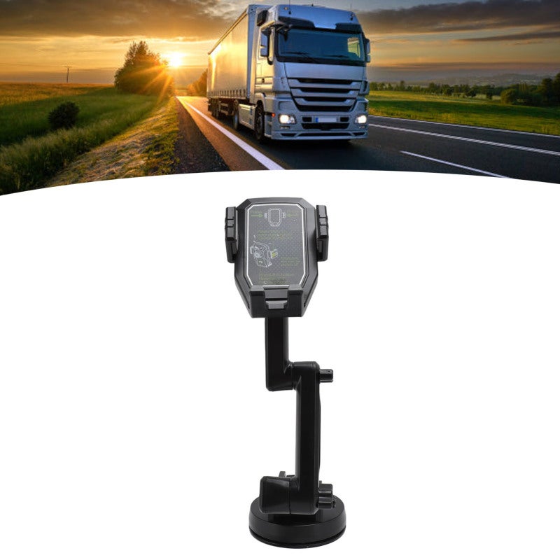 Truck Phone Holder 16.9 Inch Long Arm Strong Suction Hold - 360 Rotation Shockproof Vehicle Phone Mount for Heavy Duty Trucks SUVs Buses Windshield Dashboard Use - Image 1