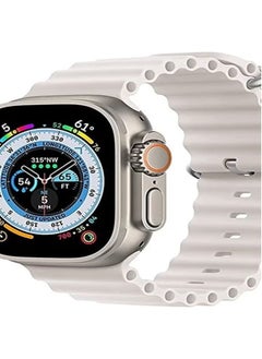 Alpine Loop for Apple Watch 49mm 45mm, Woven Loop with Metal Sport Band with iWatch Band Series Ultra 8 7 6 5 4 3 2 1 SE - off white