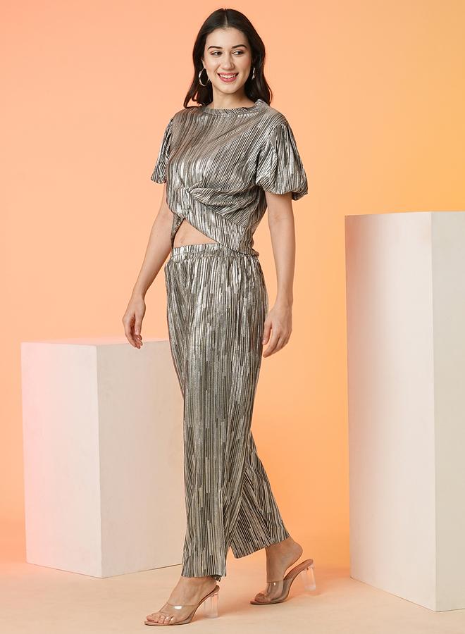 Globus Striped Front Twist Top and Trousers Co-Ords - Image 2