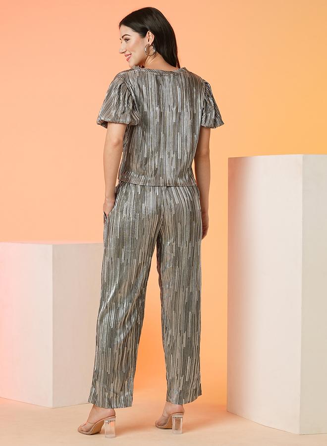 Globus Striped Front Twist Top and Trousers Co-Ords - Image 3