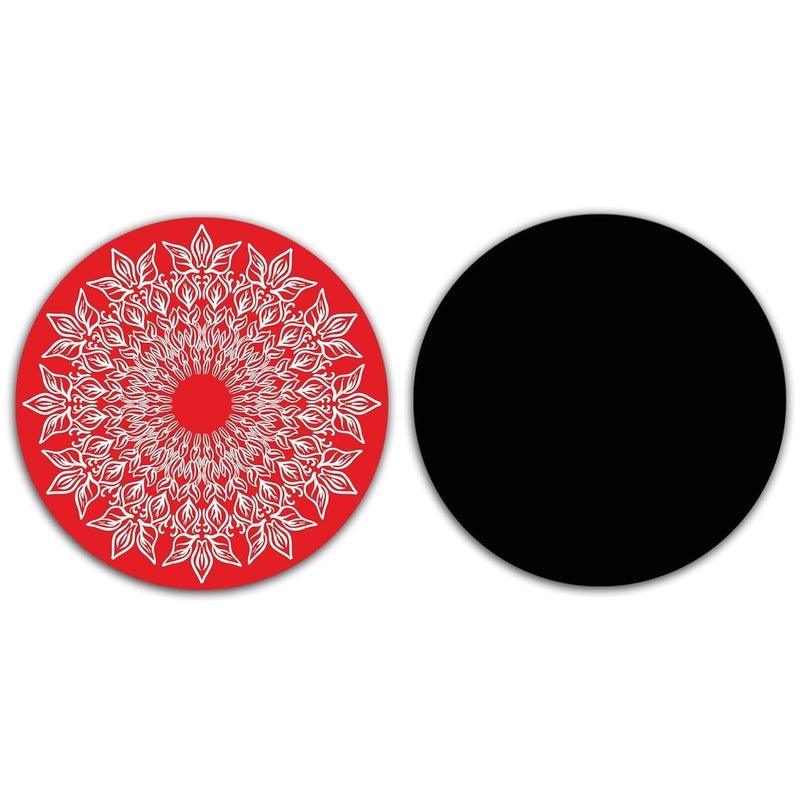 NIYA KRAFTS-DECORATE YOUR HOME Set of 6 Wooden Coasters with Tray Resin and Wax Coated for Heat Absorbent Coaster Set Fit for Tea Cups Coffee Mugs Glasses for Home Decor Coaster for Office Table Red Coasters - Image 4