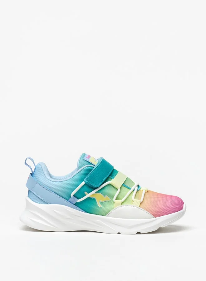 كانغاروس Girls' Ombre Textured Sports Shoes with Hook and Loop Closure