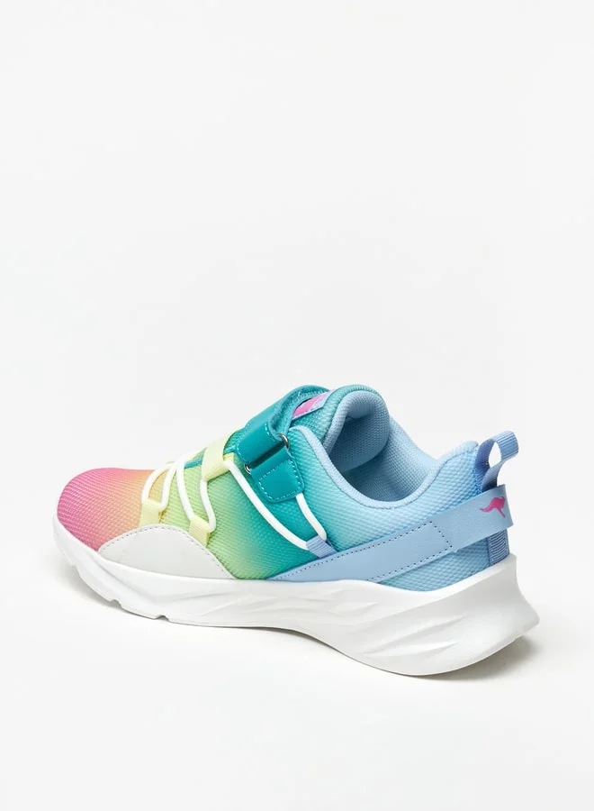 كانغاروس Girls' Ombre Textured Sports Shoes with Hook and Loop Closure