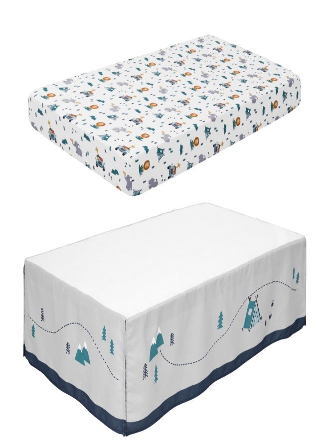 بيلانينا مجموعة أغطية سرير الأطفال الجذابة ٤ قطع من بيلانينا – لحاف مطبوع رقمي، ملاءة سرير، غطاء سرير، وحاجز سرير من  بوليستر - Image 5