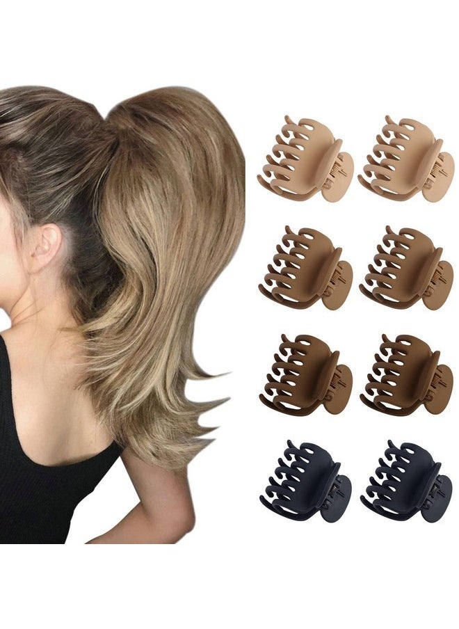 FRDTLUTHW - FRDTLUTHW 1.55Inch Double Layer Small Hair Clips for Women Thick Thin Hair, Medium Hair Claw Clips for High Ponytail(Pack of 8, 4Colors) - Image 1