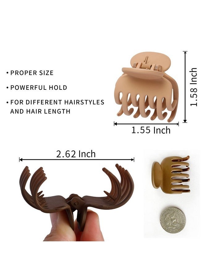 FRDTLUTHW - FRDTLUTHW 1.55Inch Double Layer Small Hair Clips for Women Thick Thin Hair, Medium Hair Claw Clips for High Ponytail(Pack of 8, 4Colors) - Image 1
