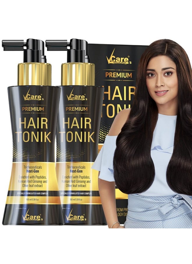 VCare Day Night Hair Tonic For Men & Women With Castor Oil And Olive Leaf Extractbest Scalp Serum For All Hair Typeprevents Hair Fall & Strengthens Hair Stimulates 200Ml(Pack Of 2)  - Image 1