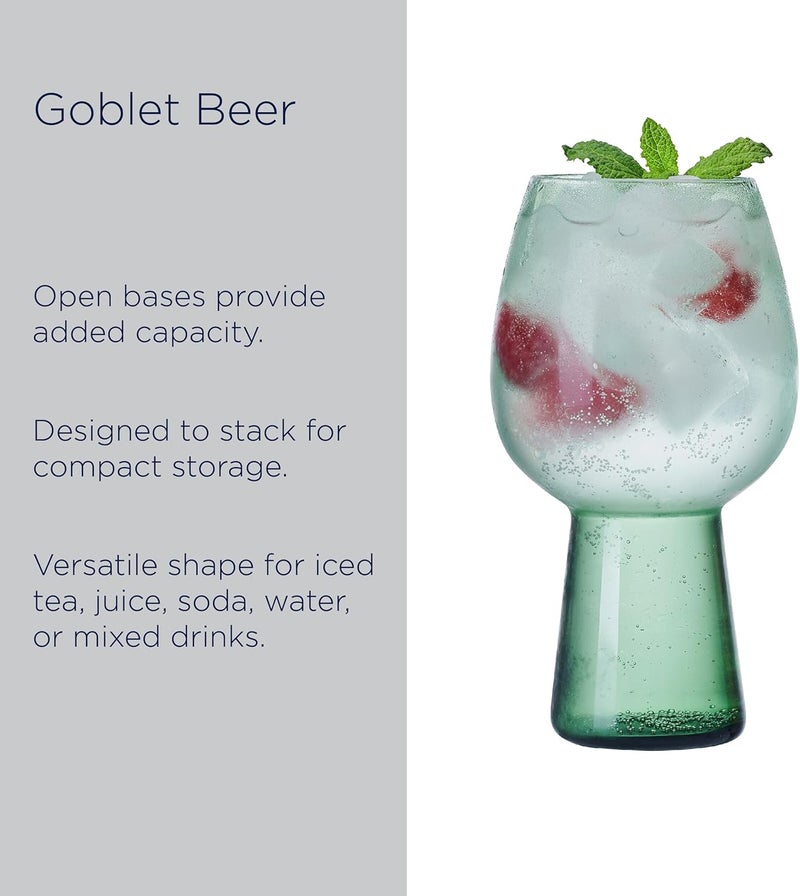 Mikasa Mikasa Phoebe Goblet Beverage Glass Set of 4 Sage  - Image 5