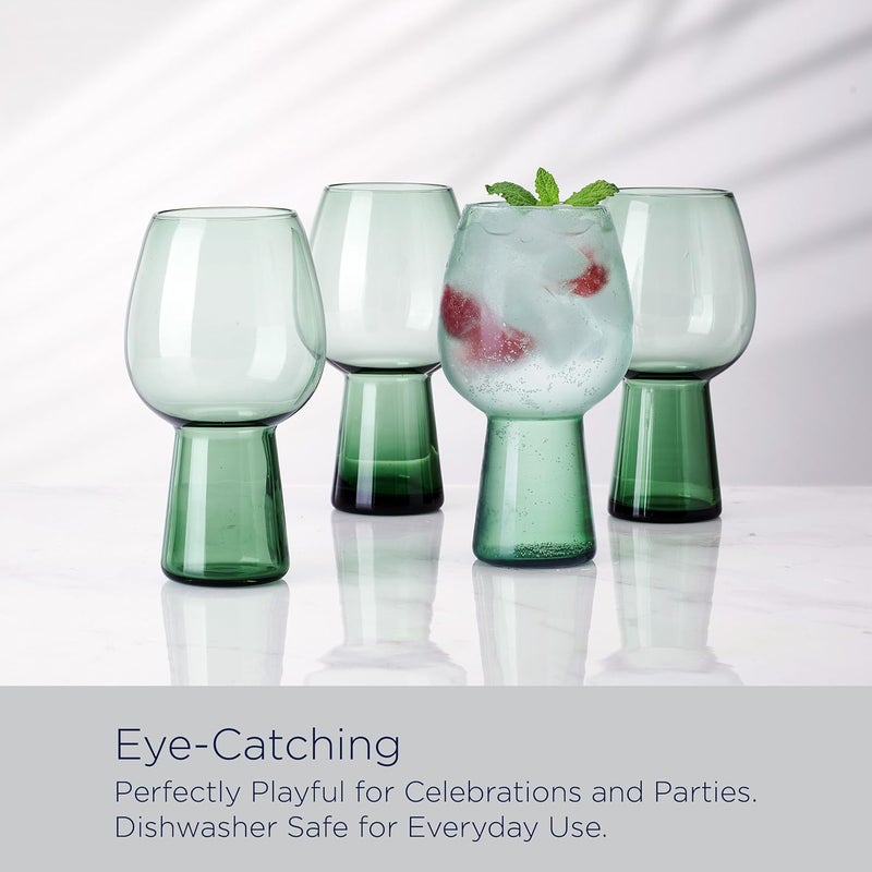 Mikasa Mikasa Phoebe Goblet Beverage Glass Set of 4 Sage  - Image 4