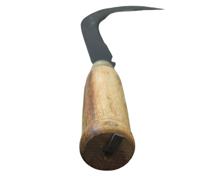 FTE منشار تقليم منحني ثقيل الوزن أداة قوية للمزارع لقص العشب بأسنان حادة (مقبض خشبي) - Image 2