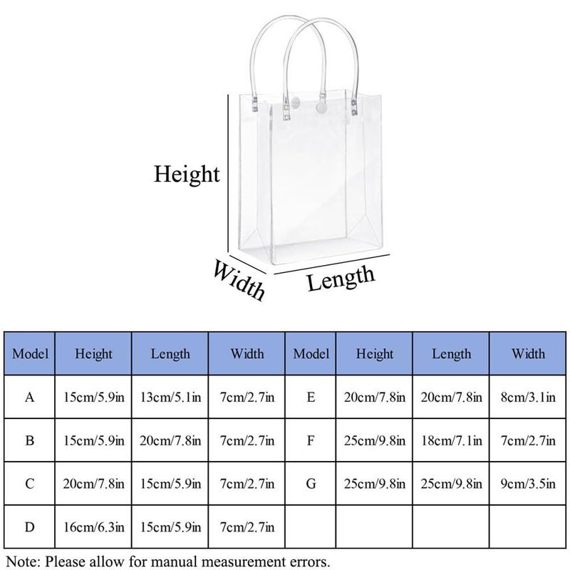 Transparent PVC Gift Bags With Handles Reusable Party Favor Tote Model F - Image 3