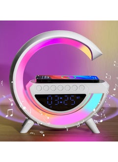 Fearlex 6-in-1 Bluetooth Speaker with Night Lights, Wireless Charger & Led Alarm Clocks | White Noise Sound Machine with 13 Lighting Modes | Table Lamp with 15W Fast Wireless Charging Pad | Desk Lamp for Office & Home Decor  - Image 1