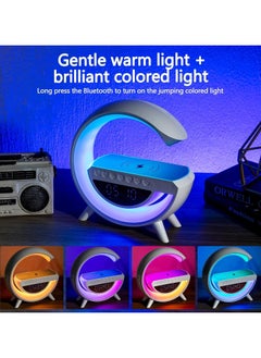 Fearlex 6-in-1 Bluetooth Speaker with Night Lights, Wireless Charger & Led Alarm Clocks | White Noise Sound Machine with 13 Lighting Modes | Table Lamp with 15W Fast Wireless Charging Pad | Desk Lamp for Office & Home Decor  - Image 4