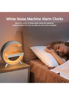 Fearlex 6-in-1 Bluetooth Speaker with Night Lights, Wireless Charger & Led Alarm Clocks | White Noise Sound Machine with 13 Lighting Modes | Table Lamp with 15W Fast Wireless Charging Pad | Desk Lamp for Office & Home Decor  - Image 5