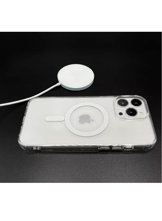 MIGOFAST Magnetic Clear Back Designed for iPhone 14 Pro Max Clear Phone Case Compatible with Magsafe, Slim Protective Cover - Image 2