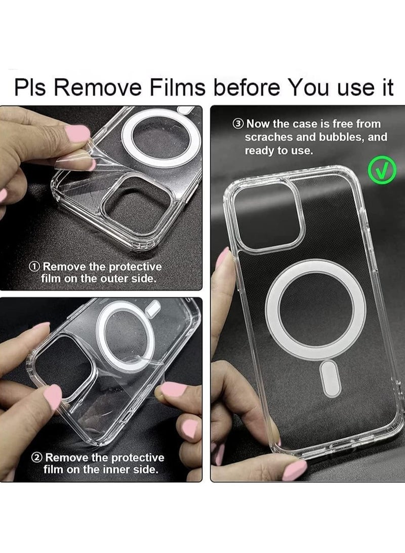 MIGOFAST Magnetic Clear Back Designed for iPhone 14 Pro Max Clear Phone Case Compatible with Magsafe, Slim Protective Cover - Image 4