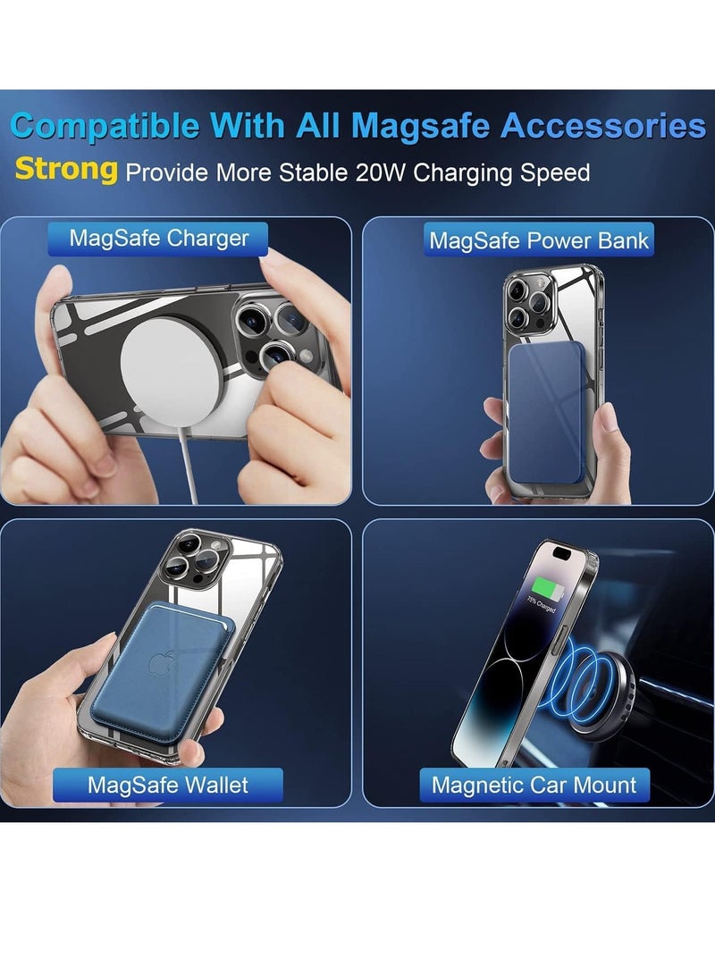 MIGOFAST Magnetic Clear Back Designed for iPhone 14 Pro Max Clear Phone Case Compatible with Magsafe, Slim Protective Cover - Image 3