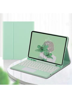 Generic Digital Computer/ipad Protective Case/ipad Cover - Elegant Floral Design - Shockproof Drop Protection Scratch Resistant-Color:Black + Black Background White Key Ordinary Round Keyboard + Mouse-Product Type:2025 Ipad 11 (a16)/ipad 10th Generation 10.9 2022  - Image 5