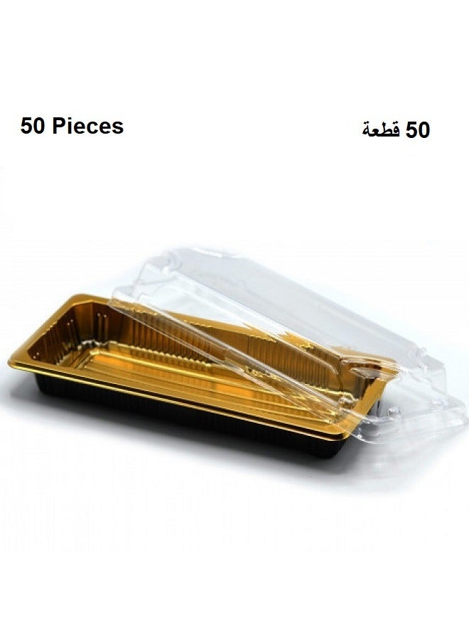 A Set Of (50) Luxury Black And Gold Boxes For Chocolate And Sweets With A Lid - Image 1