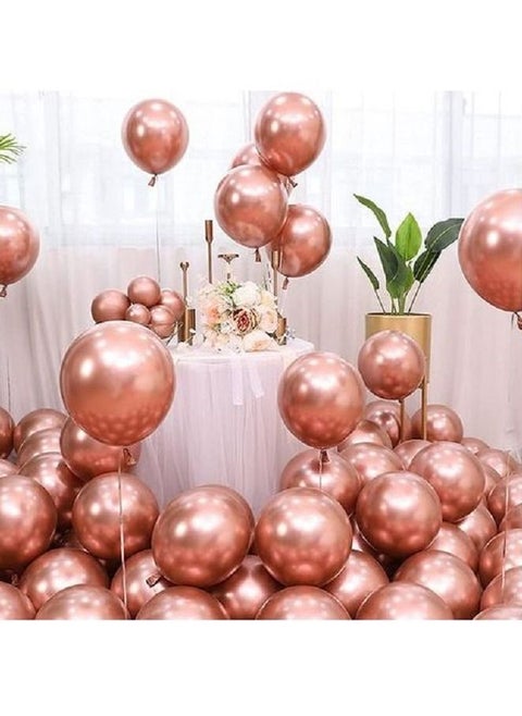 Balloons 50 Pcs Rose Gold 10 Inch Metallic Latex Balloons