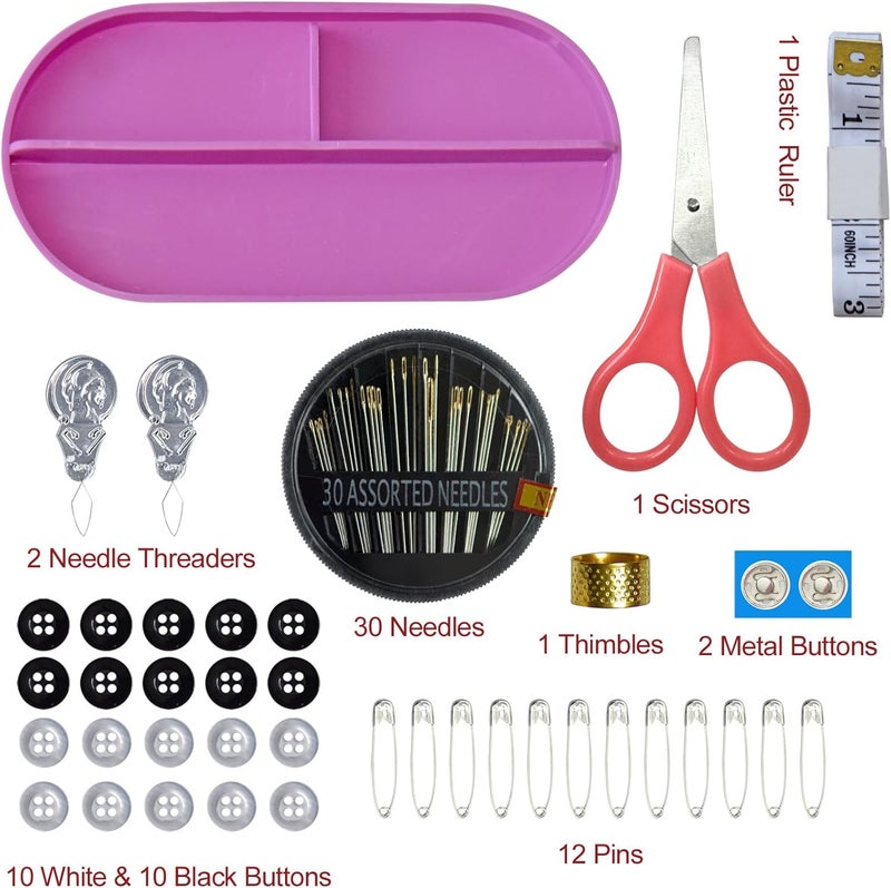 colored bird 40 Spools of Sewing Thread,Gift Box Portable Basic Sewing Repair Kits (Purple) - Image 3
