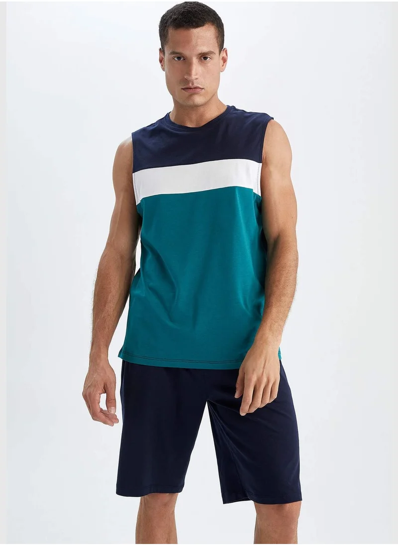 ديفاكتو 2 Pack Man Regular Fit Crew Neck Sleeveless Homewear Knitted Sets