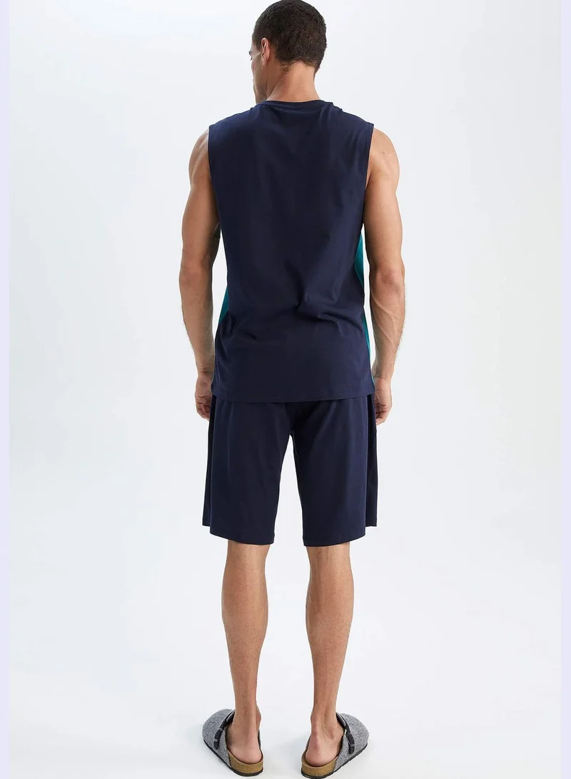 ديفاكتو 2 Pack Man Regular Fit Crew Neck Sleeveless Homewear Knitted Sets