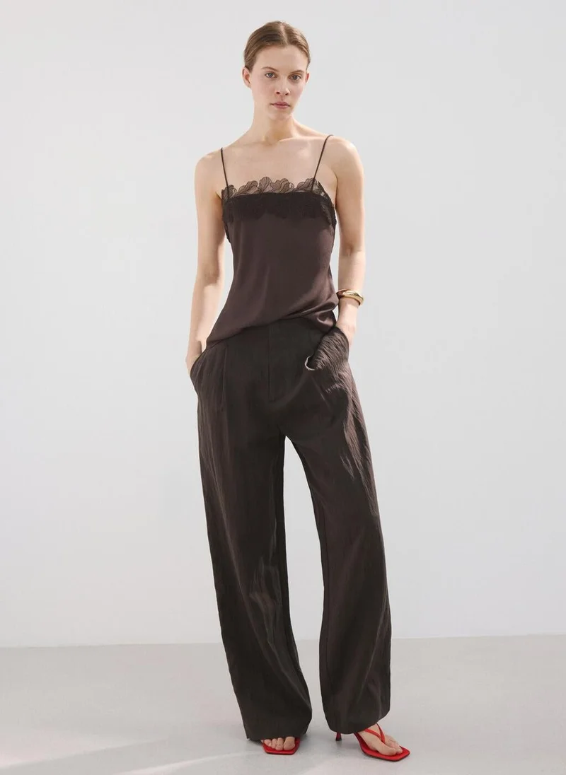 مانجو Lace trim top