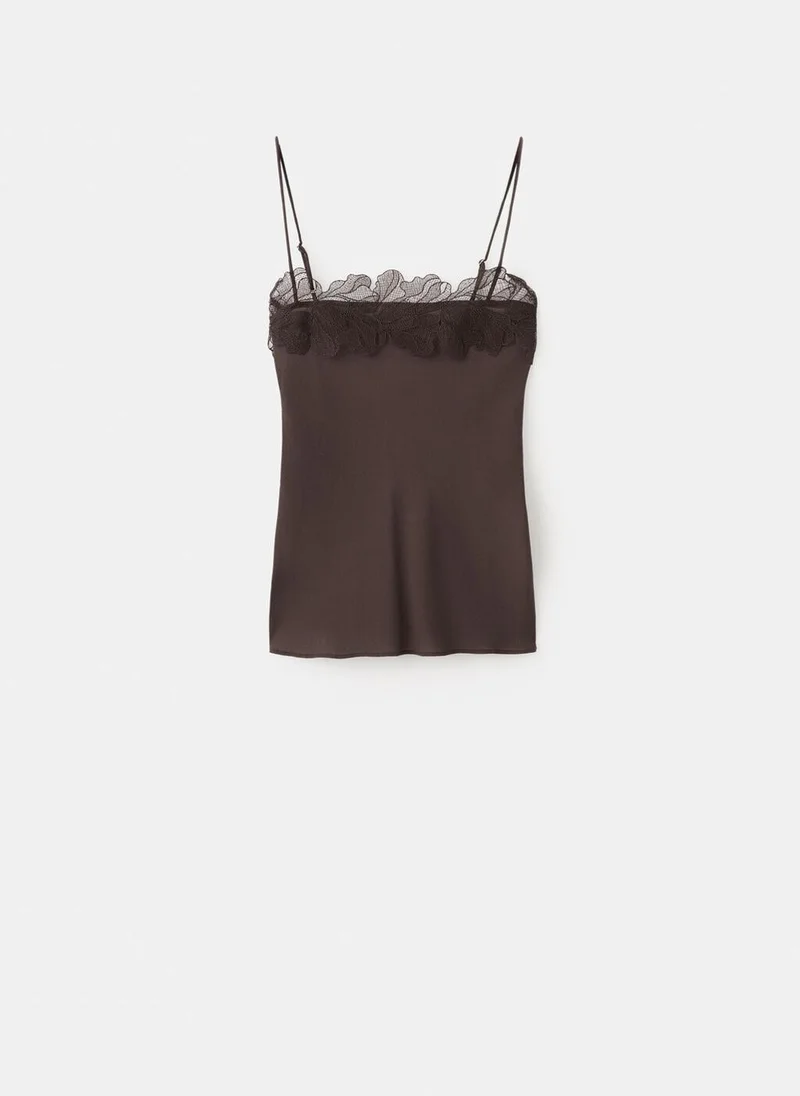 مانجو Lace trim top