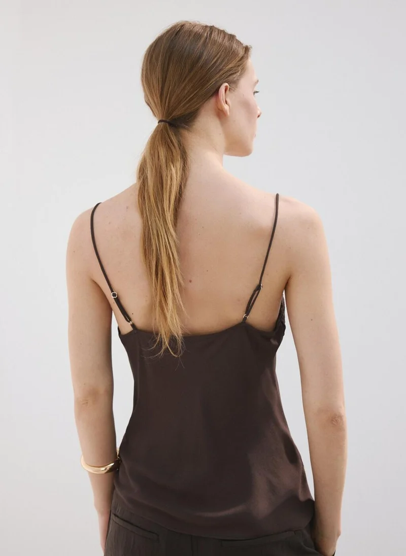 مانجو Lace trim top