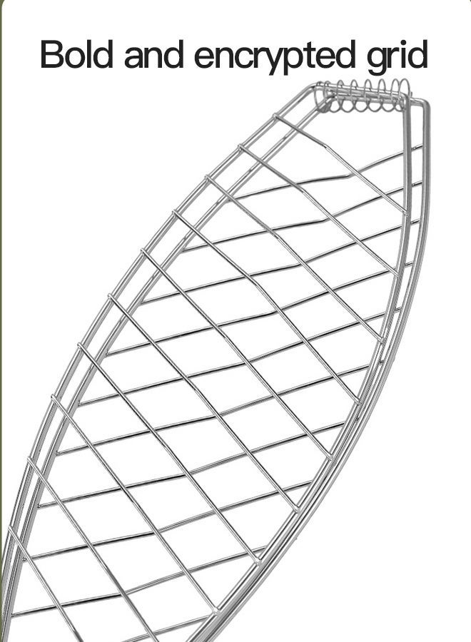 Foldable Barbecue Basket  Stainless Steel with Handle ，For Grilling Vegetable, Fish, Steak, Shrimp - Image 5