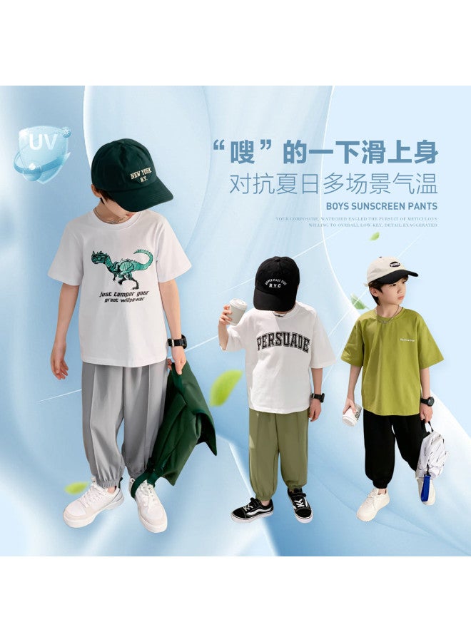 Zuoxi Boy's Pants Ice-cool Mosquito-proof Trousers 2025 Summer Kids Breathable Sportswear Thin Lightweight Long Pants For Big Boys - Image 3