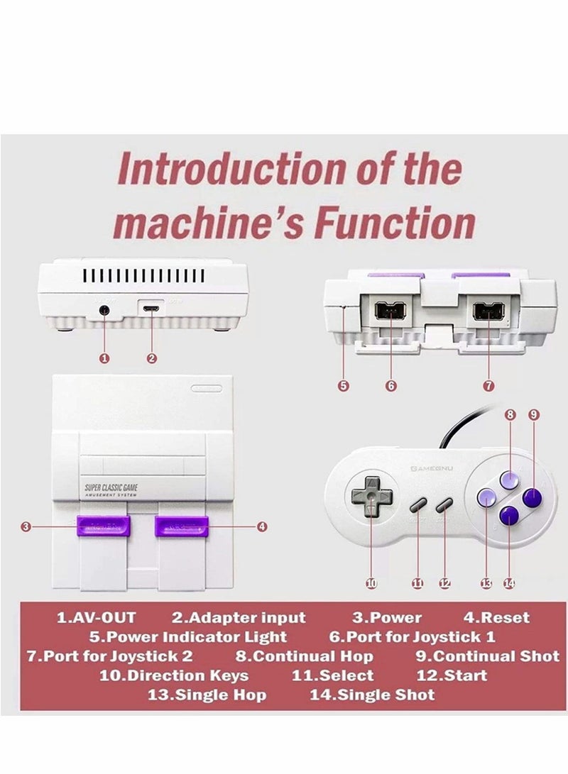 Retro Game Console,Classic Mini Retro Game System Built-in 660 Retro Games, AV Output Plug  Play Video Games Console,Retro Toys Gift for Kids. UK Plug - Image 5