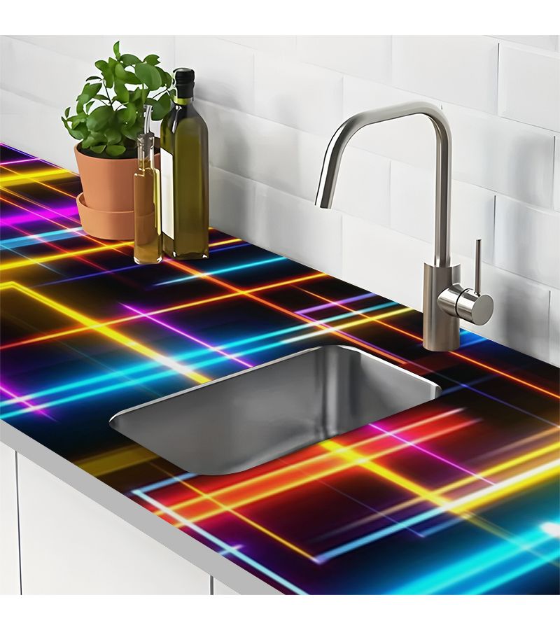 Vinyl Neon Stripe Removable Placemat and Wall Sticker 1pc Style 1 - Image 5