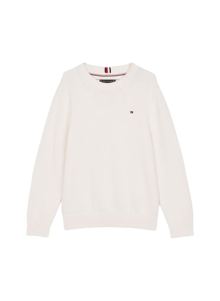 TOMMY HILFIGER - Youth Crew Neck Elbow Patch Regular Sweater - Image 1