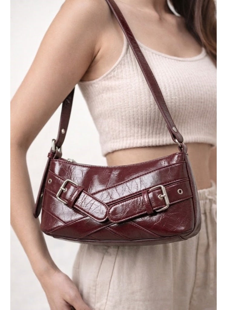 لايف ستيلاش  حقيبة كتف جلدية بتصميم مميز ZC-11 - نبيتي - Image 3