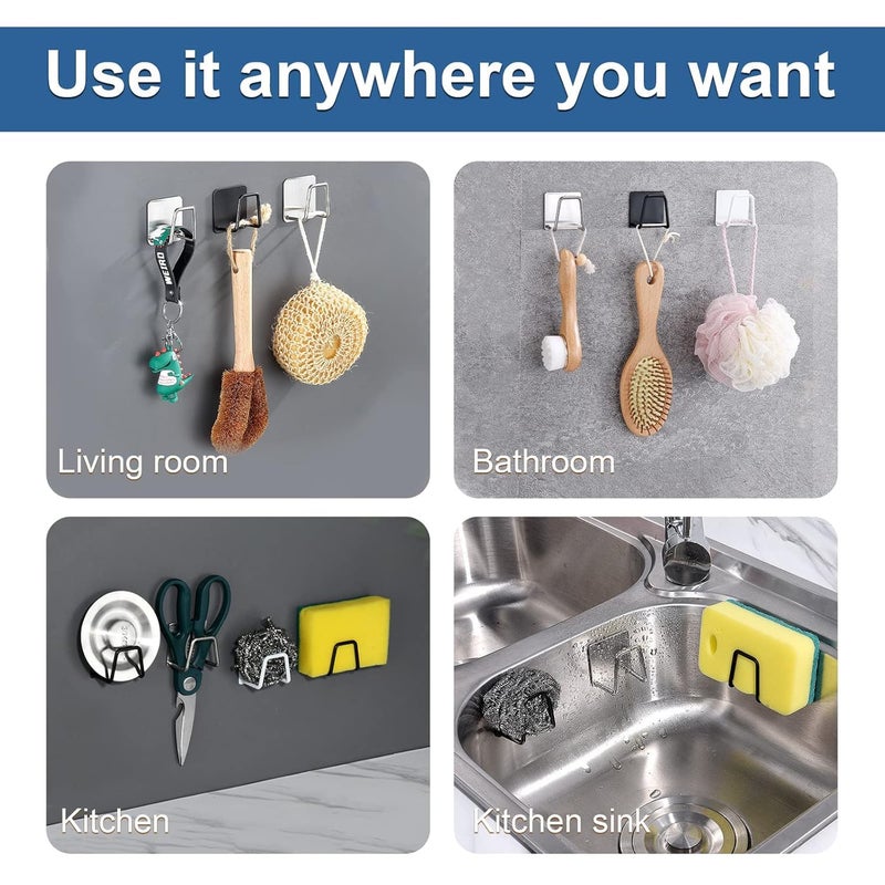 Feinerman 2Pcs Sponge Holder for Kitchen Sink - Stainless Steel Caddy with Adhesive, Sink Organizer for Brushes and Sponges, Compact Waterproof Sponge Holder for Accessories - Image 4