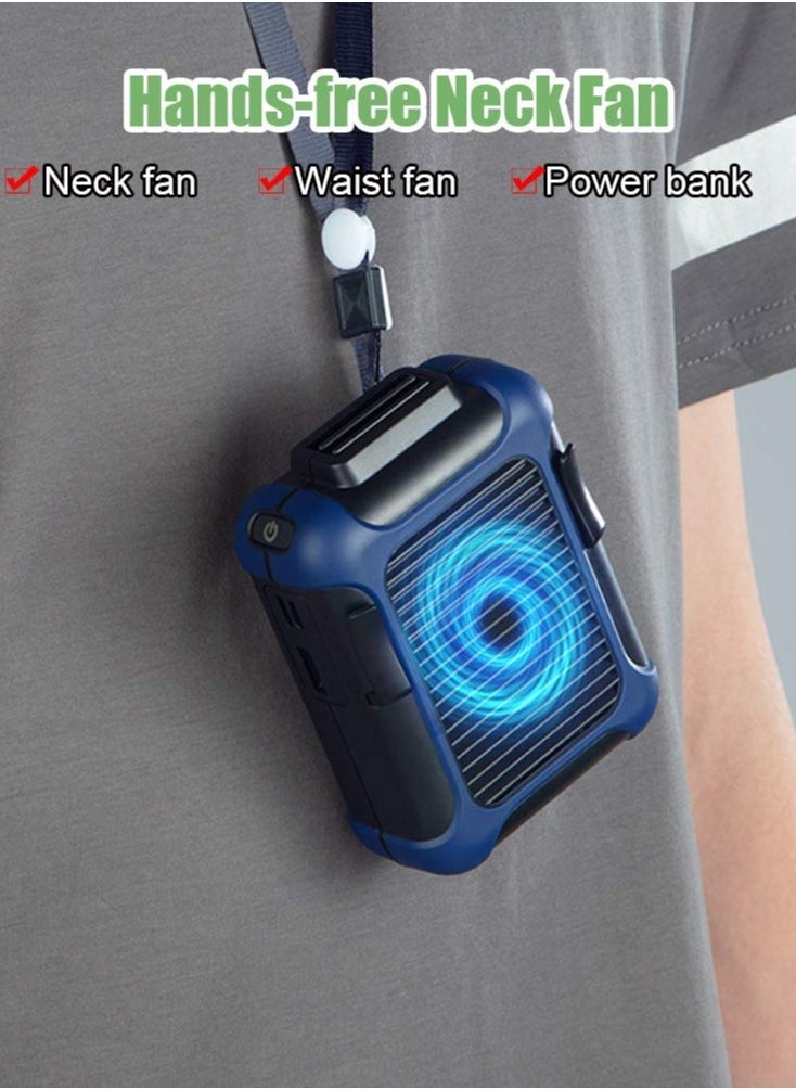 Loquat Necklace Fan,  Personal Belt Fan Clip On Waist Portable Cooling Fan u0026 USB Necklace Fan Adjustable Fan Suitable for Travel Outdoor Working Jobsite 7000RMP Strong Airflow/ 3 Speeds - Image 3