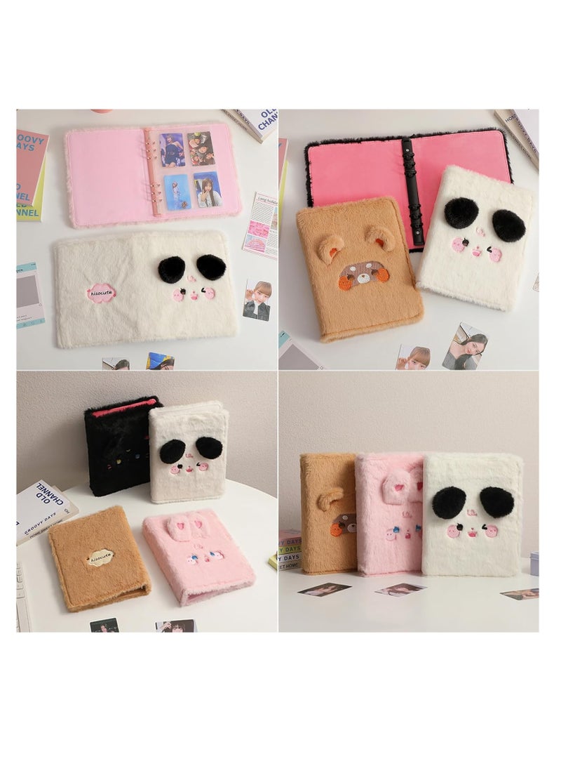 SYOSI Kpop Photocard Album A5 Binder Cartoon Plush Photocard Album with 20 Pcs Inner 3 Inch Photo Album Sleeves in Loose Leaf Refillable 6 Rings Binder Cover Photocard Holder Book for Picture Cards Storage - Image 5