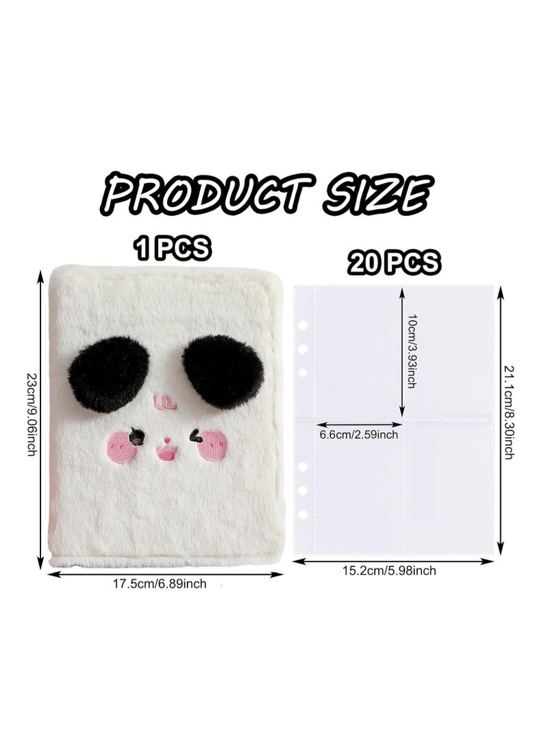 SYOSI Kpop Photocard Album A5 Binder Cartoon Plush Photocard Album with 20 Pcs Inner 3 Inch Photo Album Sleeves in Loose Leaf Refillable 6 Rings Binder Cover Photocard Holder Book for Picture Cards Storage - Image 4