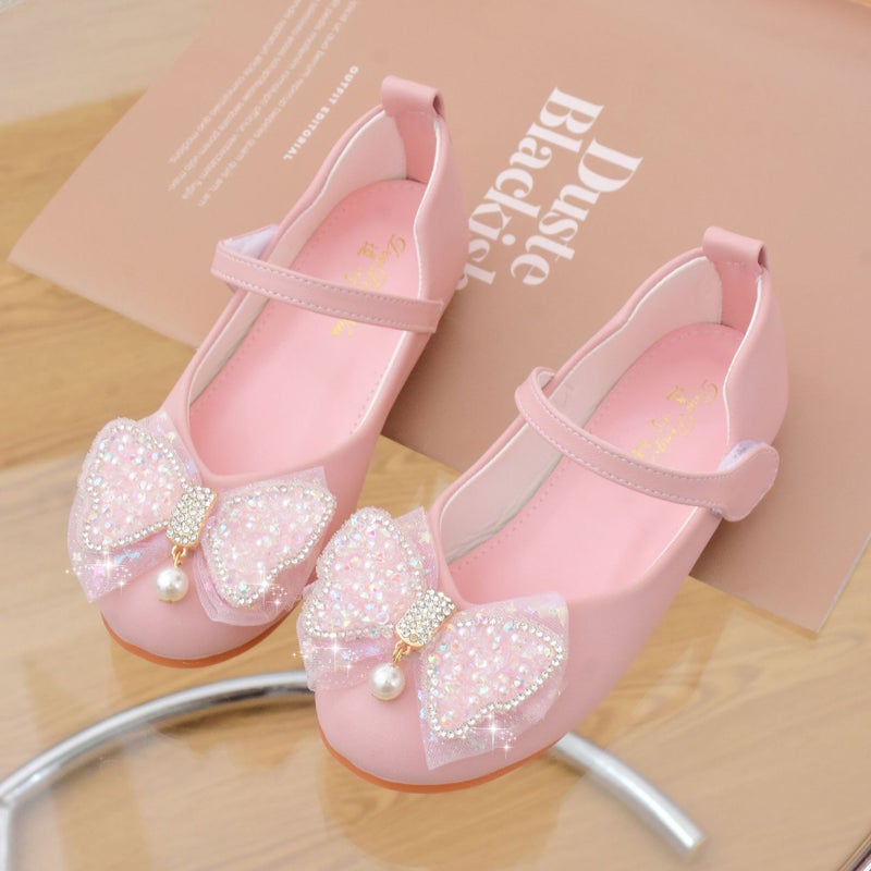 Children''s Shoes Factory wholesale children''s princess shoes soft bottom white dress leather shoes baby girls'' single shoes fashion peas shoes - Image 3