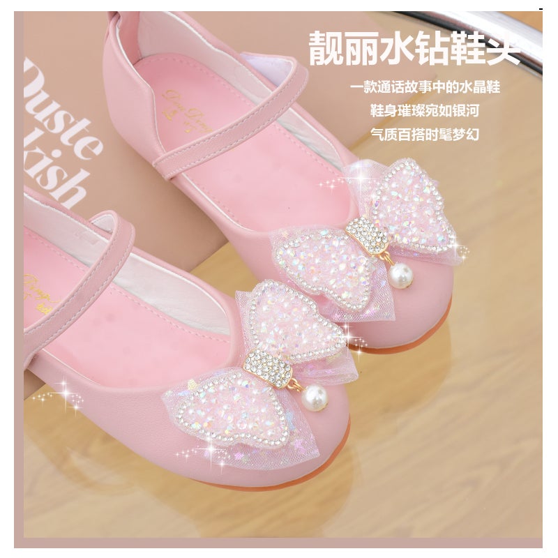 Children''s Shoes Factory wholesale children''s princess shoes soft bottom white dress leather shoes baby girls'' single shoes fashion peas shoes - Image 4
