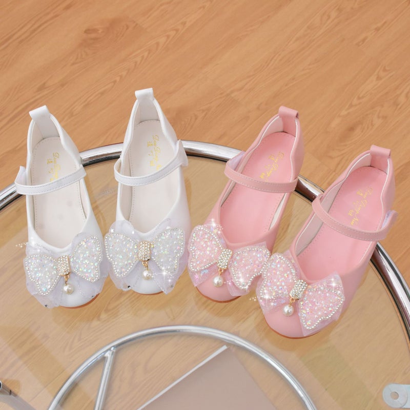 Children''s Shoes Factory wholesale children''s princess shoes soft bottom white dress leather shoes baby girls'' single shoes fashion peas shoes - Image 5