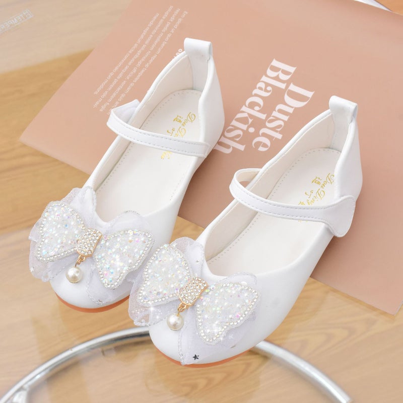 Children''s Shoes Factory wholesale children''s princess shoes soft bottom white dress leather shoes baby girls'' single shoes fashion peas shoes - Image 2