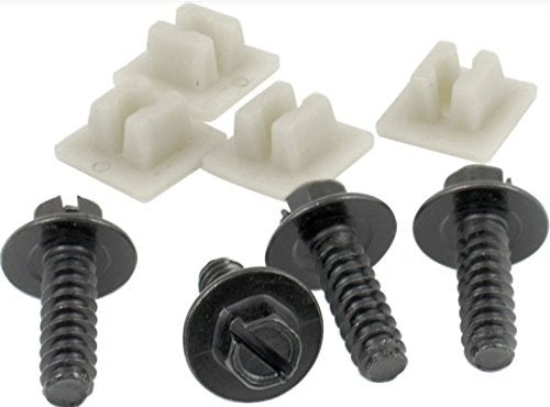 Custom Accessories Custom Fasteners 93371 1/4 x 3/4 Slotted Pan License Plate Fastener, 8 Piece (4-Screws, 4-Inserts Metal OE Style) - Image 3